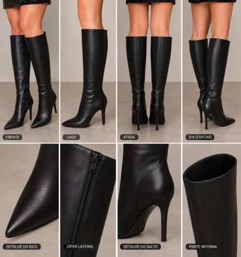 Vendo bota feminina salto alto agulha 11cm cano longo bico fino muito elegante