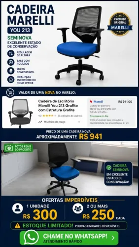ESTÁ DADO - CADEIRA MARELLI -  MODELO YOU- EXCELENTE ESTADO 