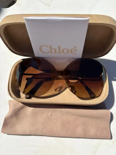 Oculos de sol chloe feminino marrom degrade