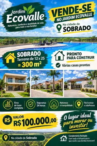 Vendo Lote no condomínio fechado JARDIM ECOVALLE SOBRADO