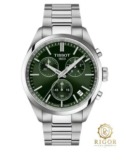 Relógio Tissot PR 100 Chrono Verde Cristal de Safira Cronógrafo T150.417.11.091.00  Suíço