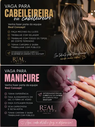 Vaga de emprego | Cabeleireira(o) e Manicure