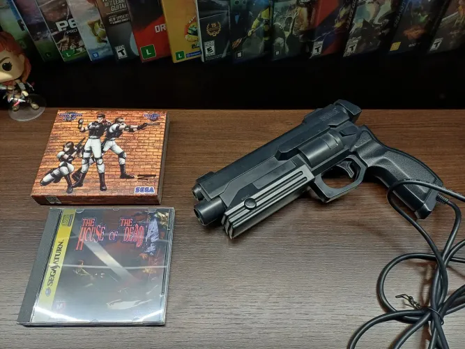 VirtuaGun Sega Saturn + 3 jogos