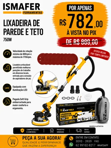 LIXADEIRA DE PAREDE E TETO 750W 220V THE BLACK TOOLS - BTL750