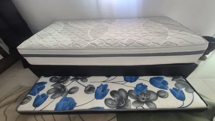 Reconflex Cama Box Solteiro com Colchão de Molas Ensacadas + Auxiliar de Espuma