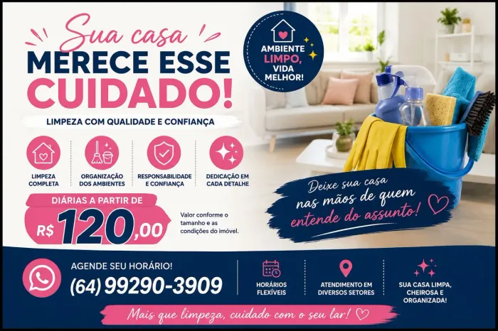 Diarista apartir de 120,00 