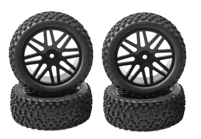 Rodas C/ Pneus - 4 Peças - Para carros RC off-road - escala 1/10