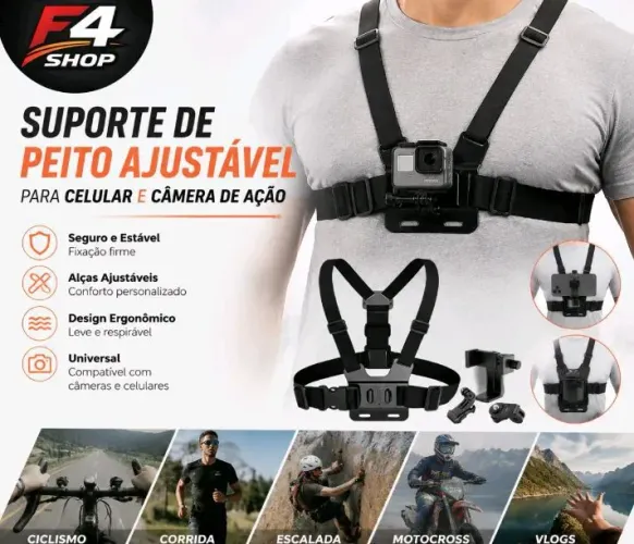 Suporte de peito ajustável.