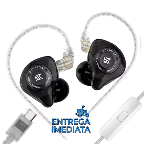Fone KZ EDX Pro X - CABO TIPO-C Com Microfone / Fone Gamer Jogos e Músicas