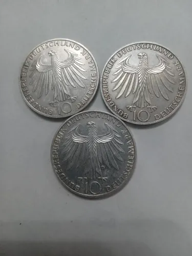 Moeda Alemanha, 10 Marks, 1972 , valor unitario