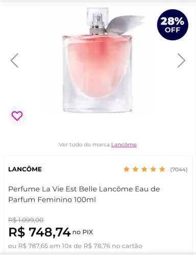 Perfume La Vie Est Belle Lancôme Eau de Parfum Feminino 100ml