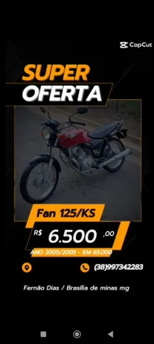 * PREÇO DE OPORTUNIDADE *CG FAN 125 / 2005 valor 6.500