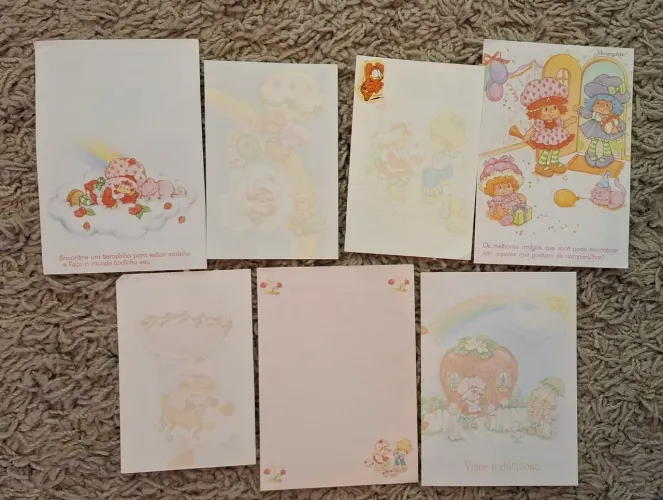 Papéis de carta Moranguinho anos 80