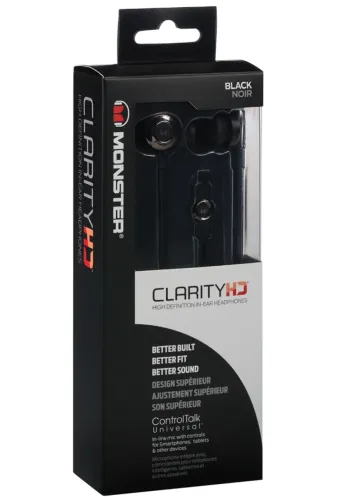 2 fones de ouvido Monster 1 Clarity HD e 1 N-Lite ambos na caixa, uso mínimo