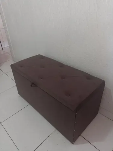 Baú puff marrom