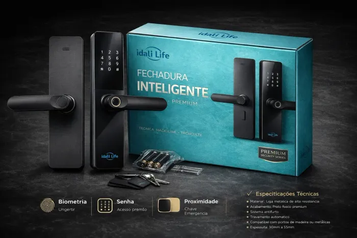 Fechadura eletrônica Idali Life instalação incluso