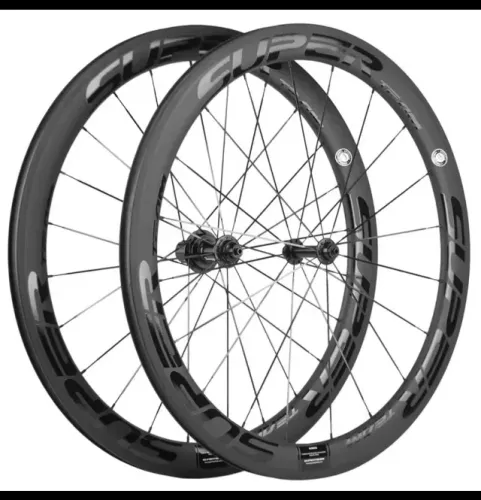Par de rodas Carbono SUPERTEAM 50mm ferradura lacradas