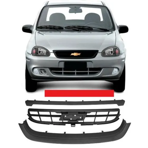 Grade Central Inferior E Superior Corsa Classic 09 10 Preta sem logo emblema df