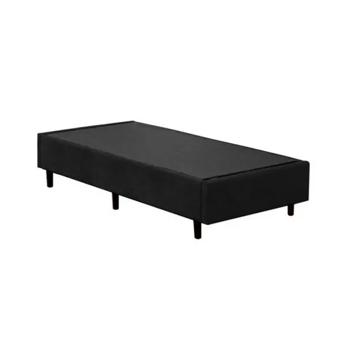 Base Box Solteiro Suede Preto 88 X 188 X 25