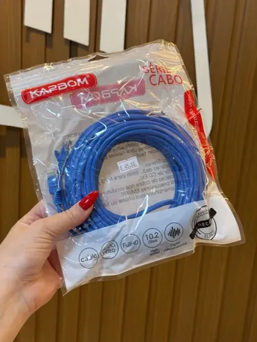 Cabo de Rede RJ45 10.2 Gbps 15 Metros Azul