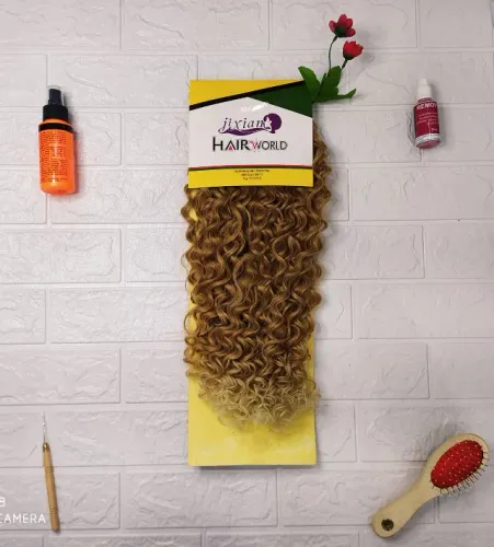 Cabelo Cacheado Organico 120g 55cm Em Tela Jixian Hair World - Cor. (t27-613)
