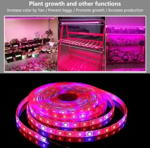 Fita Led Full Spectrum Indoor Grow 4red 1blue Cultivo Aquario  1 Metro Arduino  COD-CP324