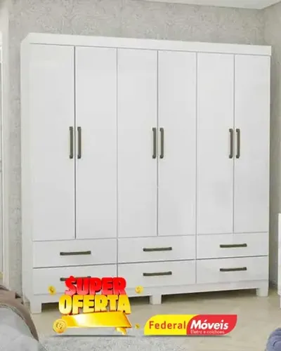 Guarda Roupa 6 Portas 6 Gavetas Super Lindo Fazemos Entrega
