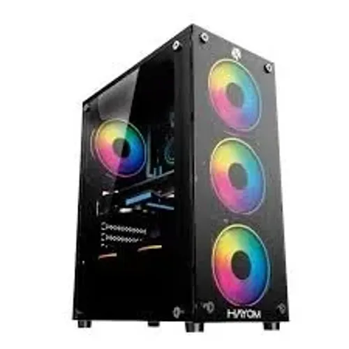 Gabinete Gamer GB1749 com 4 Fans RGB Inclusas Com Lateral de Vidro Temperado Hayom