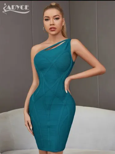 Vestido bandagem azul piscina Tiffany Tam S/P 34/36 sexy balada