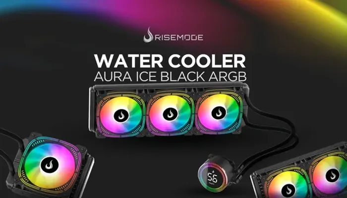 Water Cooler Rise Mode Aura Ice Black ARGB, 360mm, AMD/Intel, Preto - RM-WAIB-06-ARGB