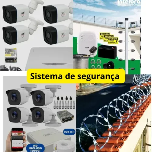 Câmera de segurança, cerca elétrica, concertina 