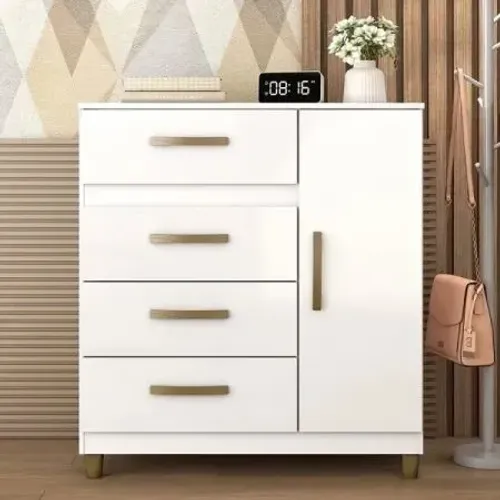 Comoda Leme Co240 4g 1p C/ Pe - Branco