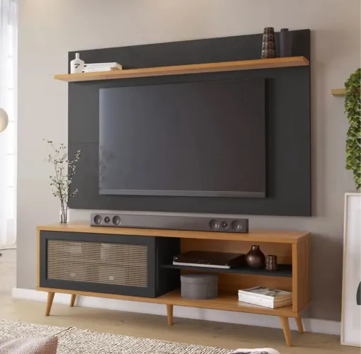 Rack mais painel alto padrão para TVs até 60 polegadas em promoção!