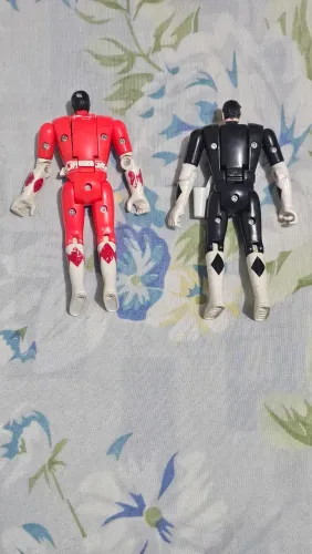 Figura ação articulada Power Rangers - Edição gira cabeça item rarissimo preto vermelho
