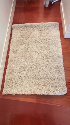 Tapete Felpudo Bege Claro 1,50 x 1,00 - Pelo Alto e Super Aconchegante!