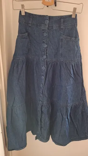 Saia jeans longa