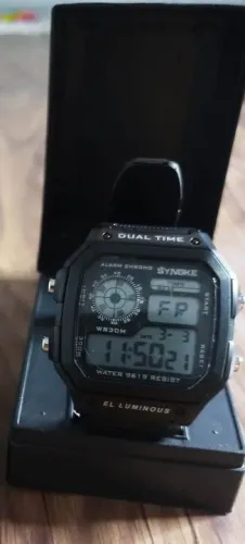 relógio synoke preto digital à prova d 'agua