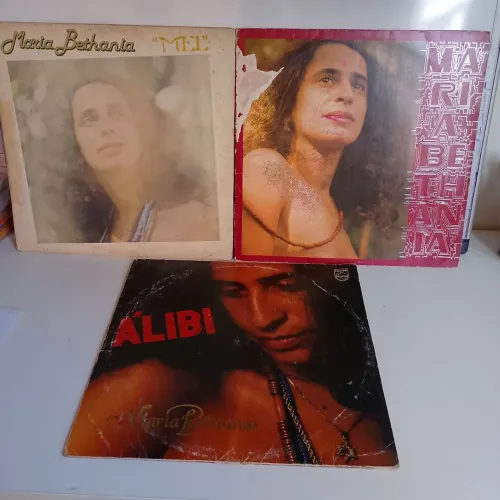 Lote 3 LPs Maria Bethânia - Talismã, Álibi e Mel Originais de Época