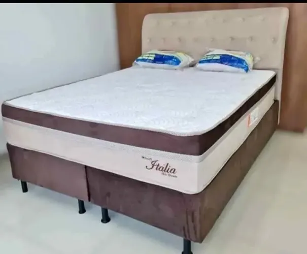 Cama box casal Queen size bi partida frete gratis entrego Hoje R$ 1.299,99 a vista