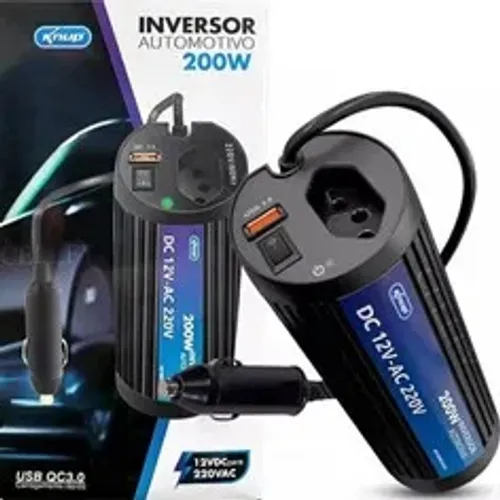 Inversor Automotivo Veícular 60hz 200w 12v/220v Usb 3.0  9395