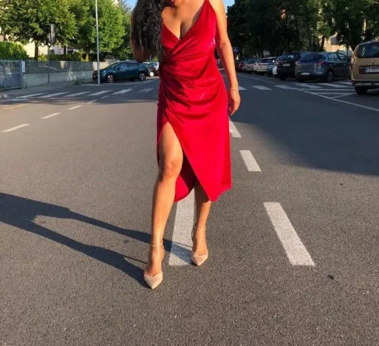 Vestido de festa Vermelho com Fenda
