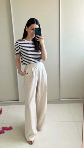 Camisa listrada na etiqueta