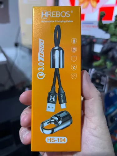 Cabo Retrátil USB-C 3.0 Turbo - Hrebos HS-194