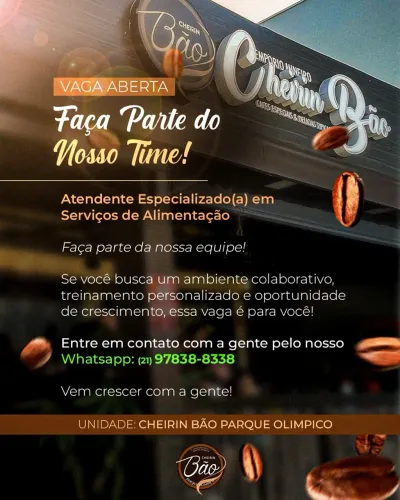Atendente de cafeteria Cheirin Bão