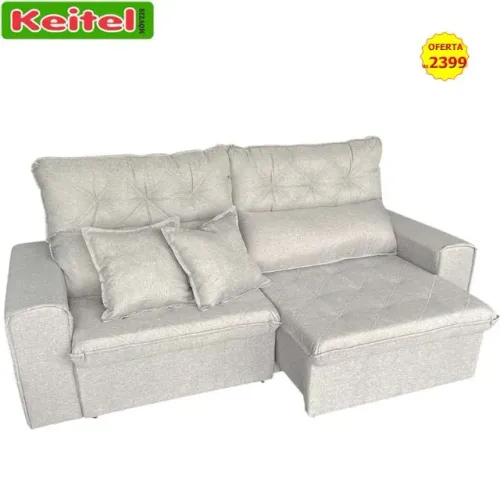 Sofá Retrátil e Reclinável 3 Lugares Charme Cinza