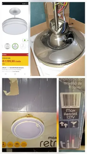 Vendo ventilador de teto Retrátil Aliseu