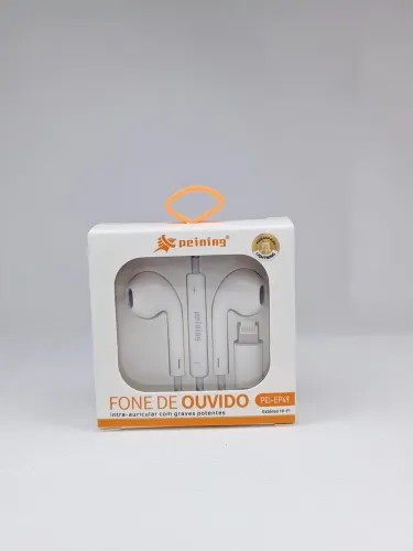 FONE COM FIO PARA IPHONE LIGHTNING COM CONEXÃO DIRETA PEINING