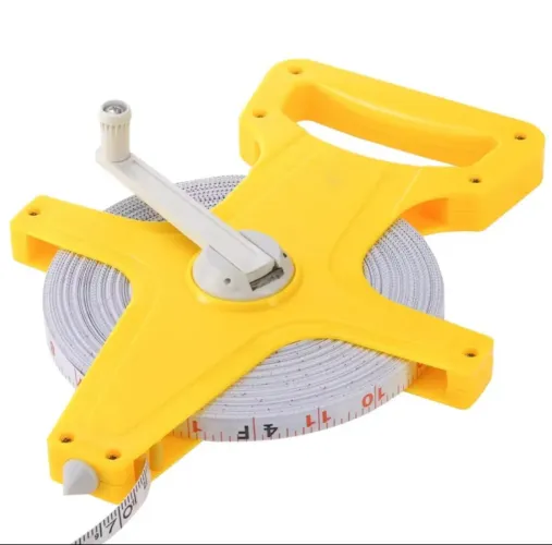 Trena 50 Metros Longa Fibra De Vidro Fita Métrica Manivela Profissional
