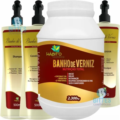 Kit Banho de Verniz - Nutrição Total Hábito Cosméticos