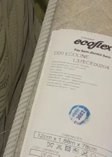 Colchao ecoflex ecoline 0,78×1,88